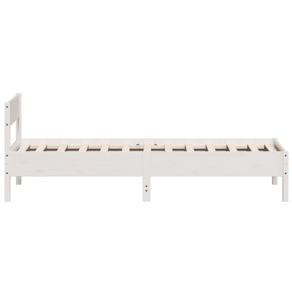 fehér tömör fenyőfa ágy matrac nélkül 90 x 200 cm