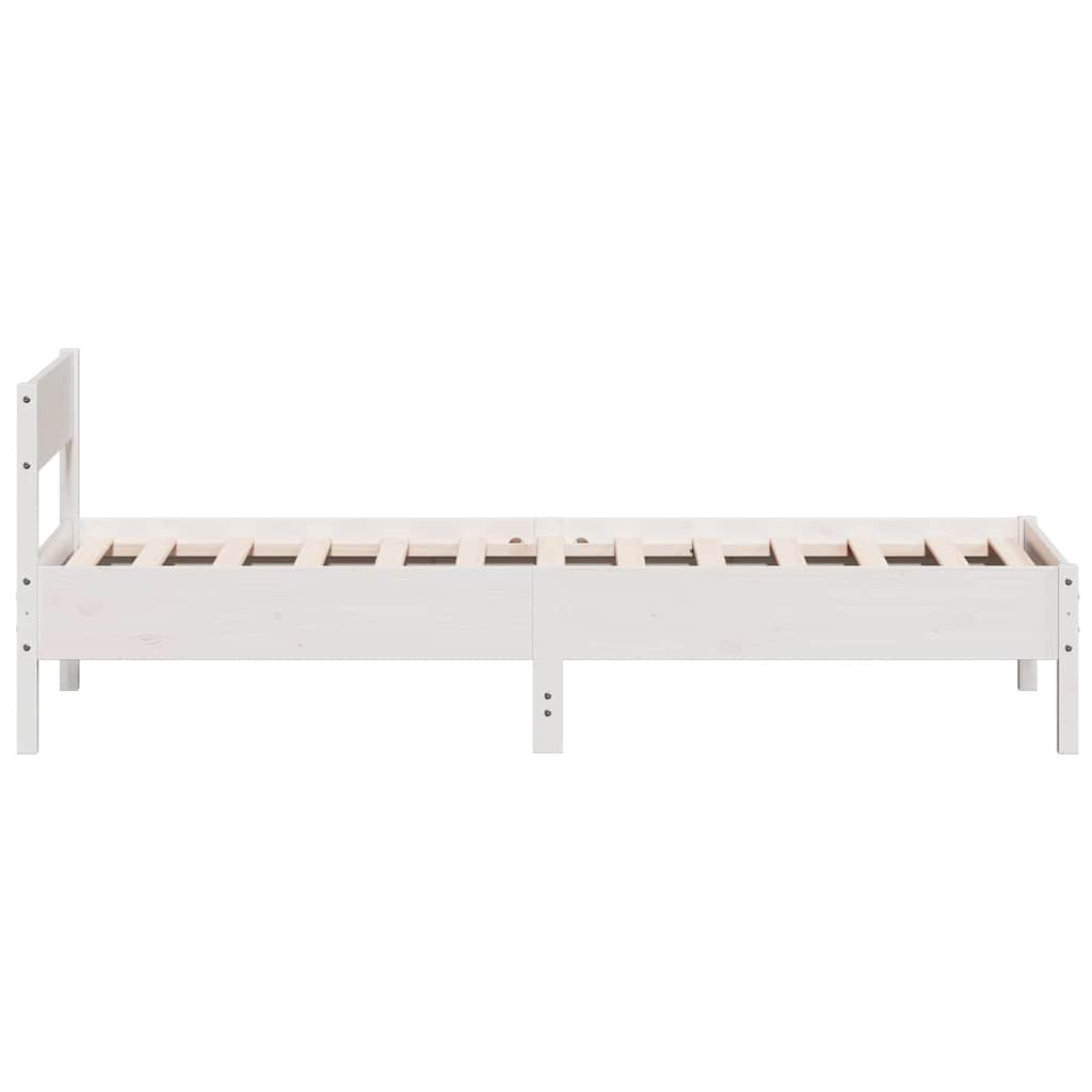fehér tömör fenyőfa ágykeret matrac nélkül 90 x 190 cm