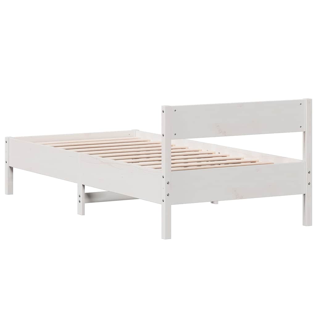 fehér tömör fenyőfa ágykeret matrac nélkül 90 x 190 cm