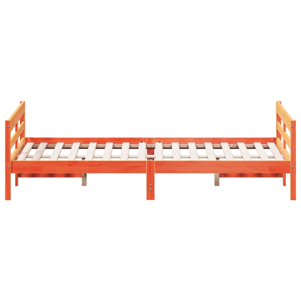 viaszbarna tömör fenyőfa ágy matrac nélkül 120 x 200 cm