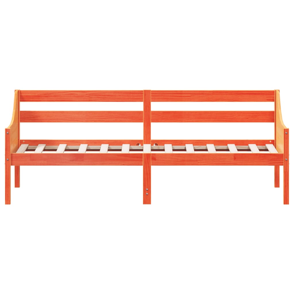 viaszbarna tömör fenyőfa kanapéágy matrac nélkül 80 x 200 cm