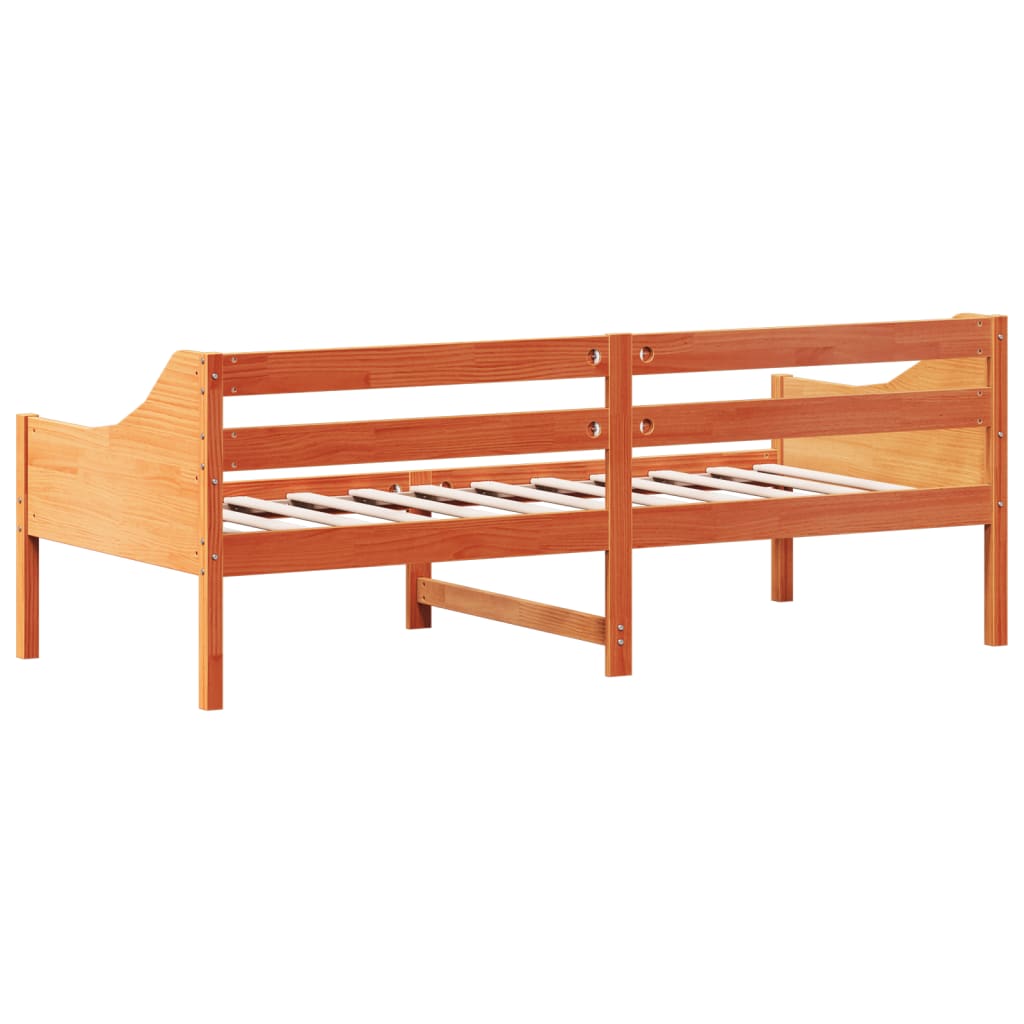 viaszbarna tömör fenyőfa kanapéágy matrac nélkül 80 x 200 cm