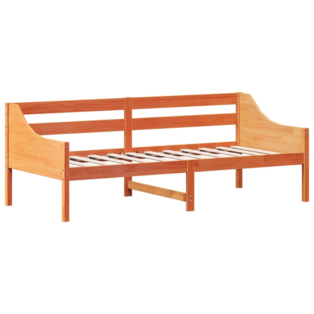 kanapéágy ágy matrac viaszbarna 100x200 cm tömör fa fenyőfa