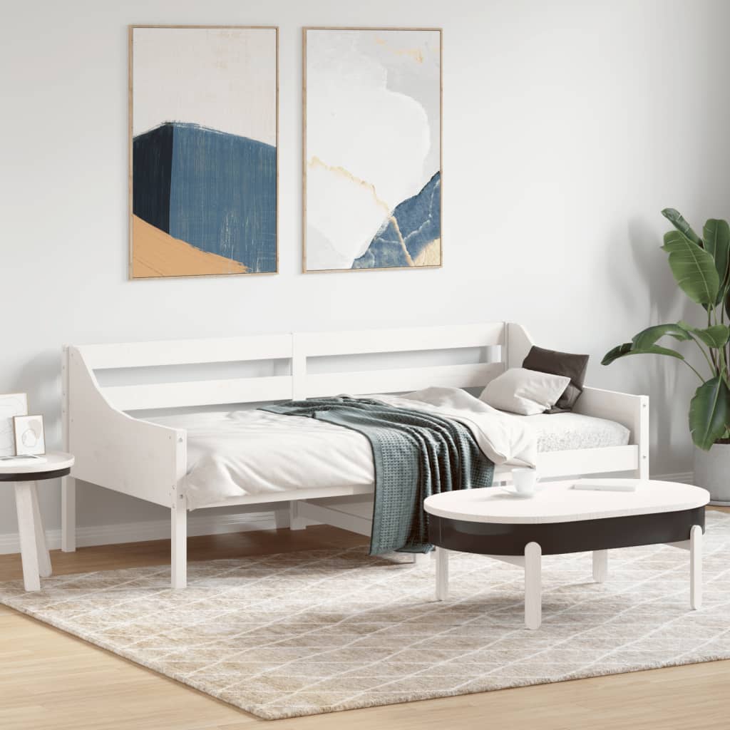 fehér tömör fenyőfa kanapéágy matrac nélkül 90 x 190 cm