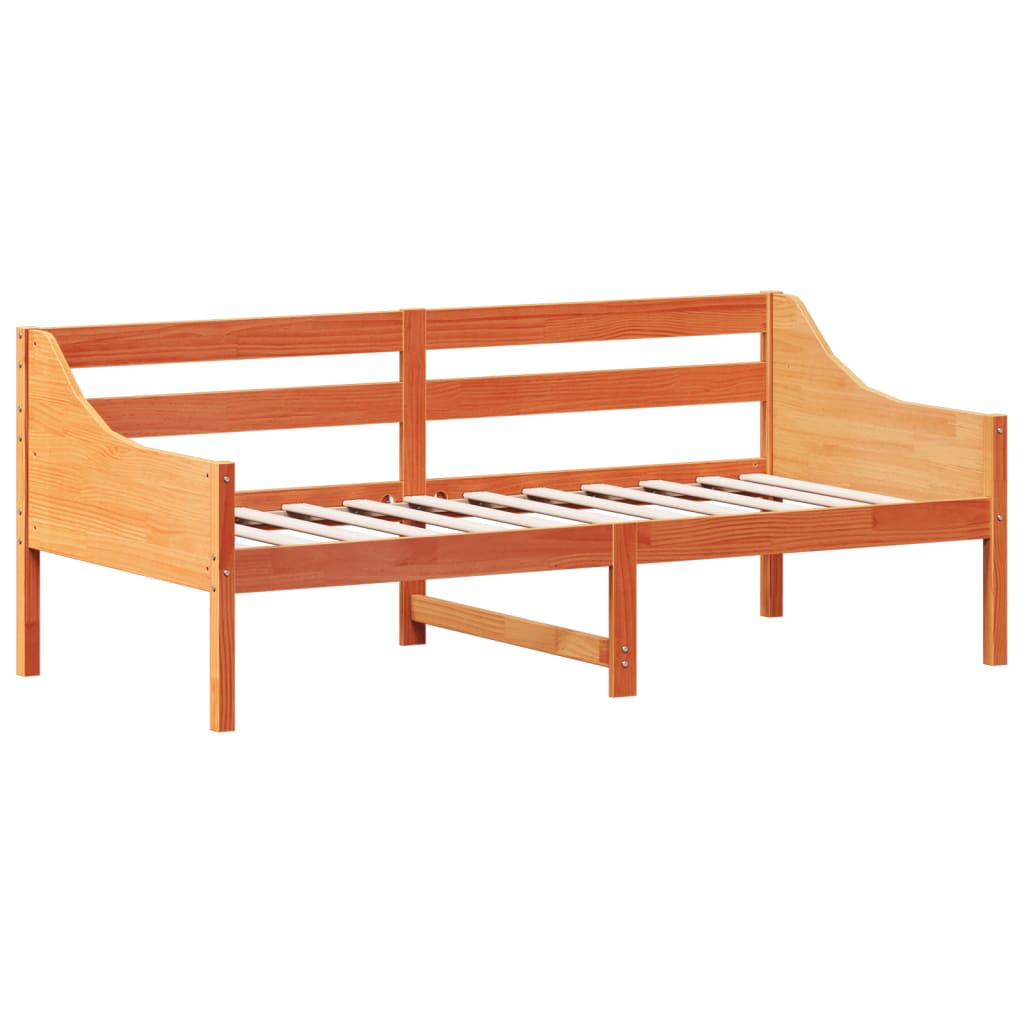 viaszbarna tömör fenyőfa kanapéágy matrac nélkül 90 x 190 cm