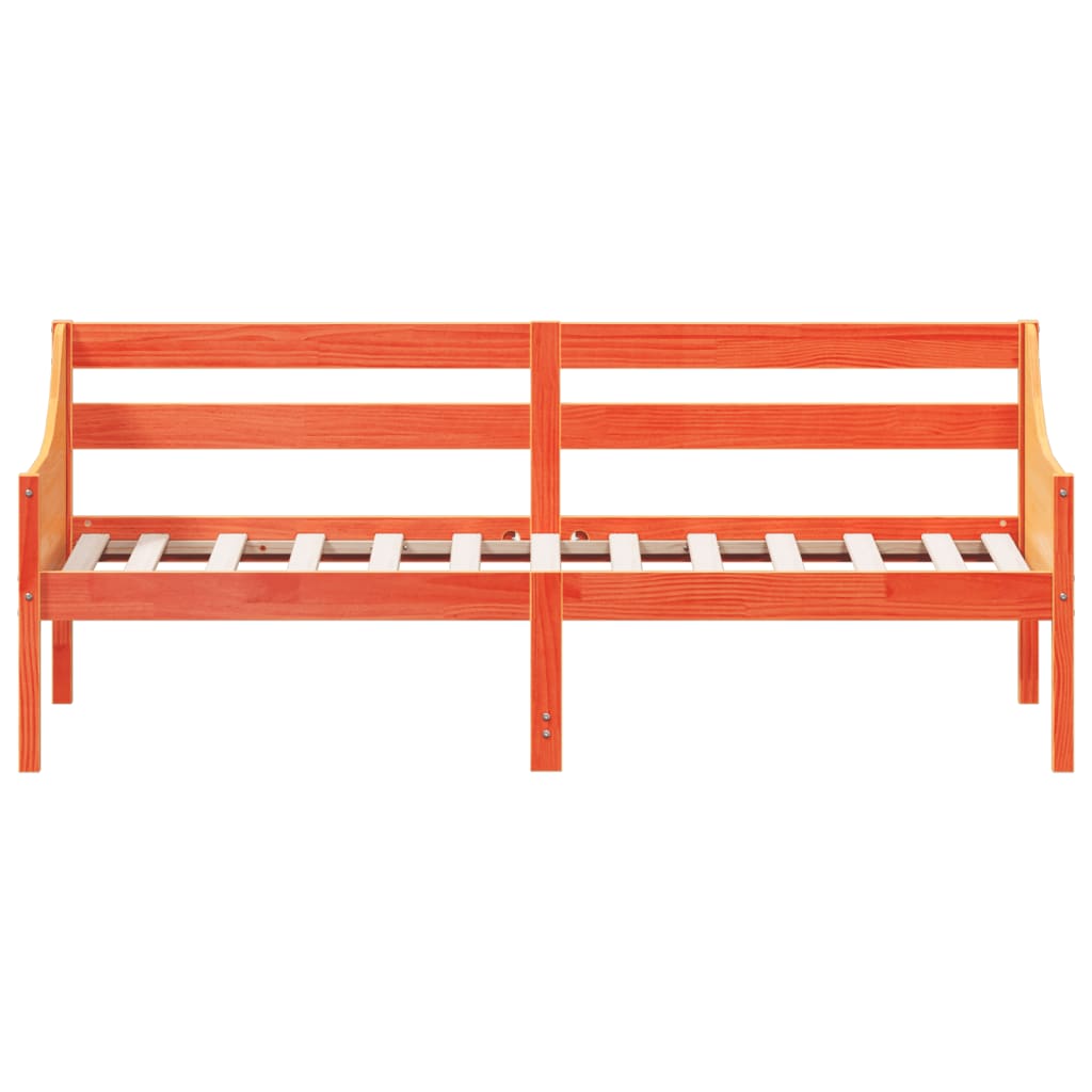 viaszbarna tömör fenyőfa kanapéágy matrac nélkül 90 x 190 cm