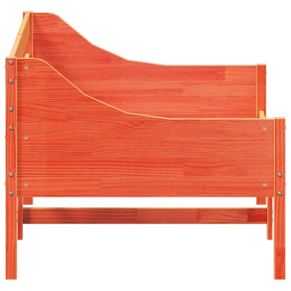 viaszbarna tömör fenyőfa kanapéágy matrac nélkül 90 x 190 cm