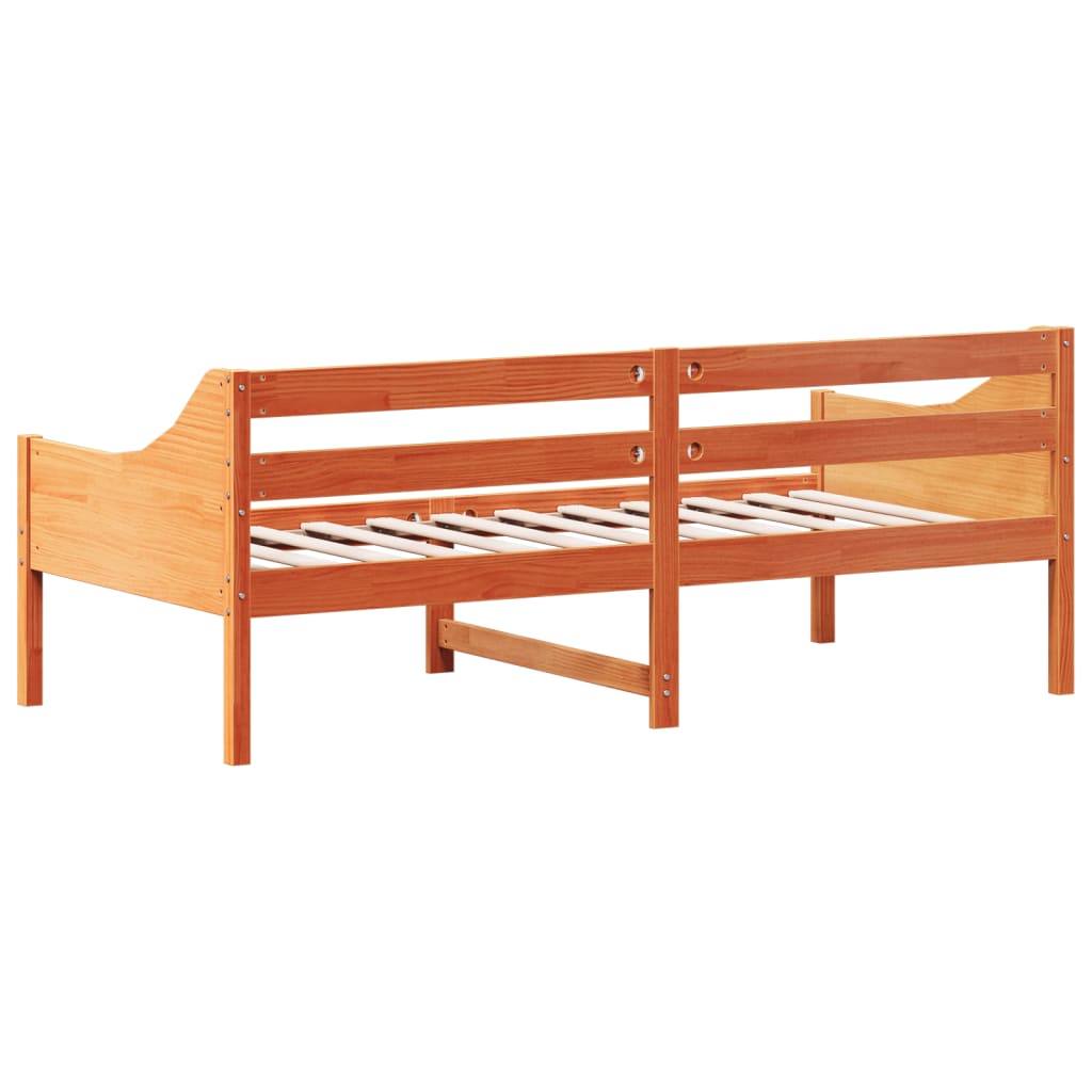 viaszbarna tömör fenyőfa kanapéágy matrac nélkül 90 x 190 cm