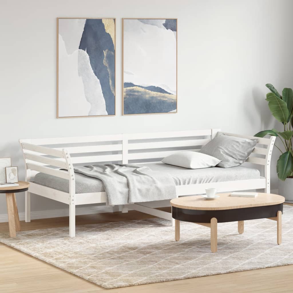 fehér tömör fenyőfa kanapéágy matrac nélkül 80 x 200 cm
