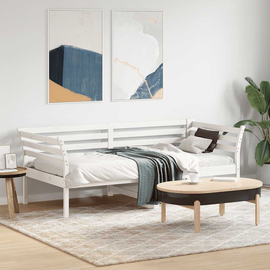 fehér tömör fenyőfa kanapéágy matrac nélkül 90 x 190 cm