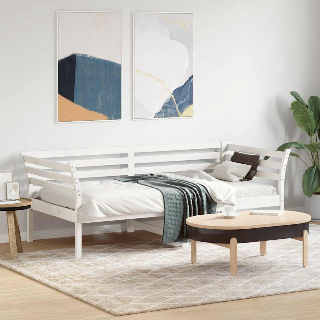 kanapéágy ágy matrac fehér 75x190 cm tömör fa fenyőfa