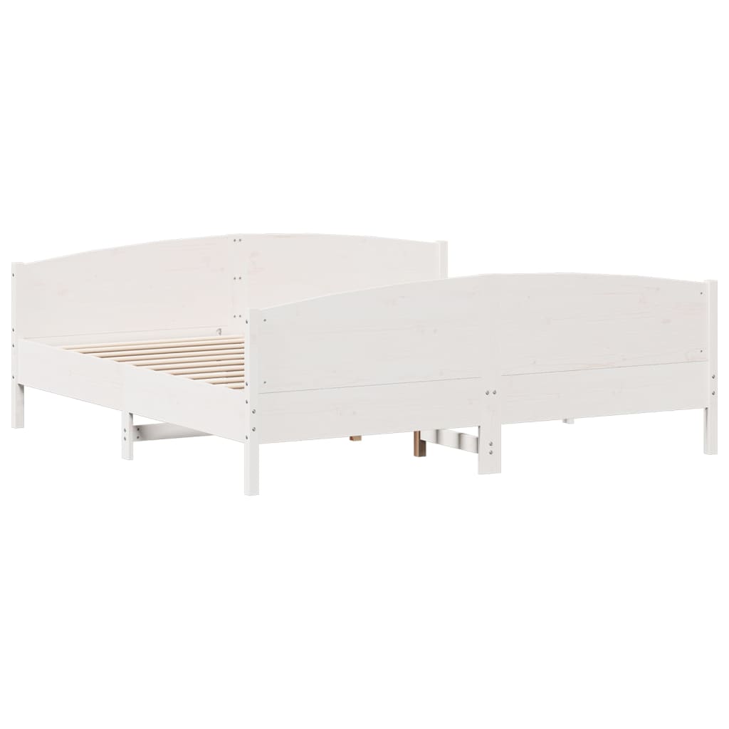 fehér tömör fenyőfa ágy matrac nélkül 200 x 200 cm