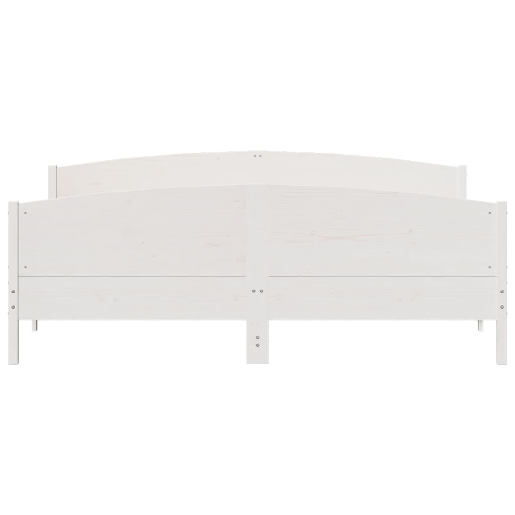 fehér tömör fenyőfa ágy matrac nélkül 200 x 200 cm