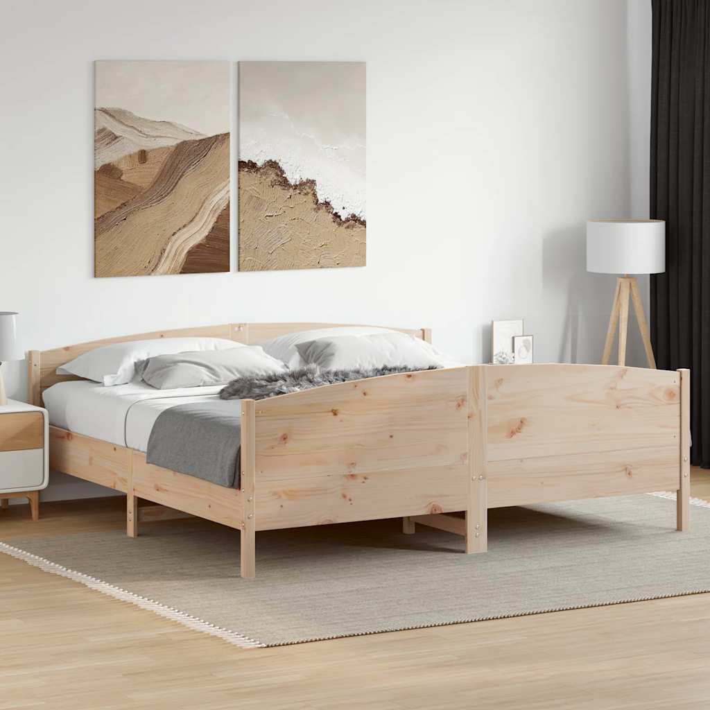 tömör fenyőfa ágy matrac nélkül 180 x 200 cm