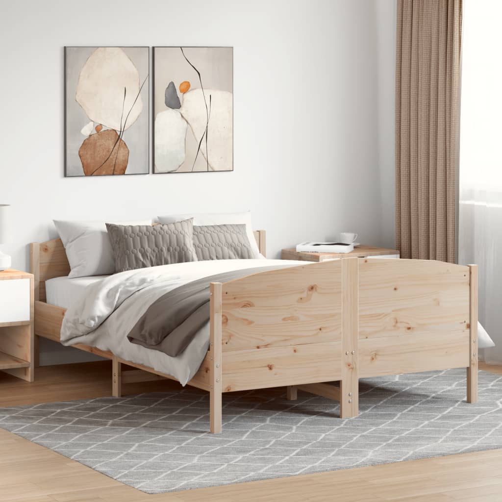 tömör fenyőfa ágy matrac nélkül 135 x 190 cm