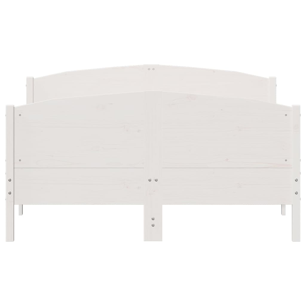 fehér tömör fenyőfa ágy matrac nélkül 135 x 190 cm
