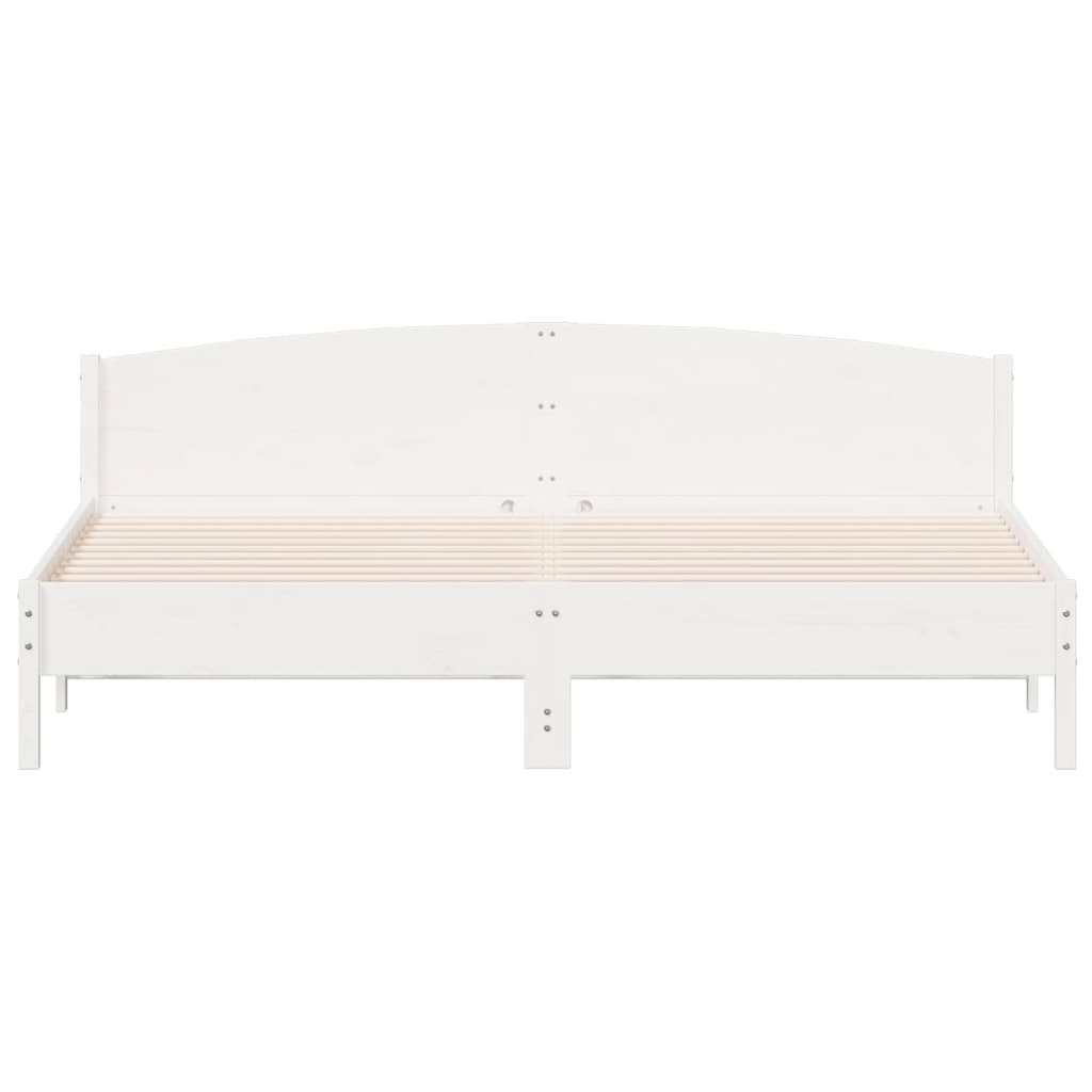 fehér tömör fenyőfa ágy matrac nélkül 200 x 200 cm