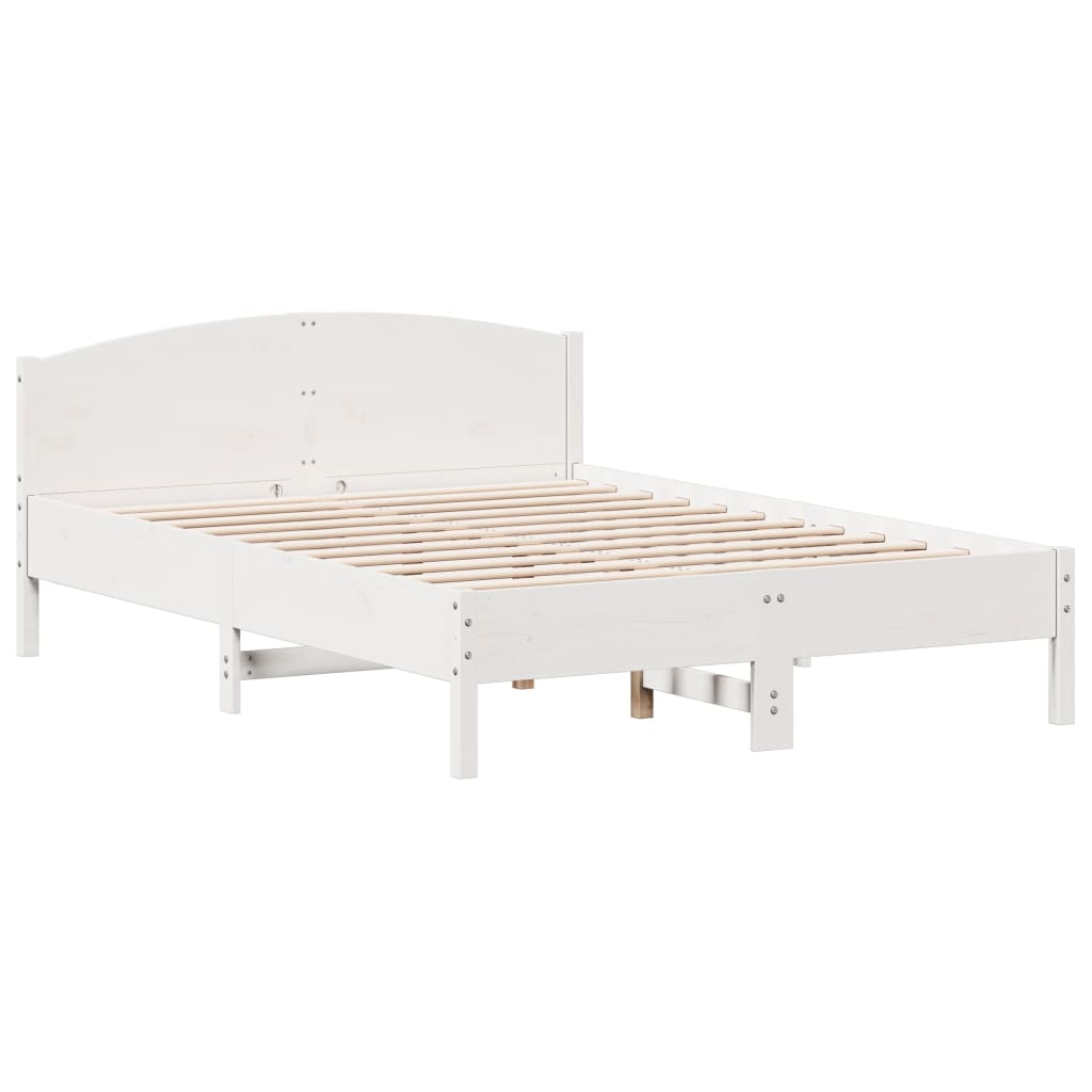 fehér tömör fenyőfa ágy matrac nélkül 150 x 200 cm
