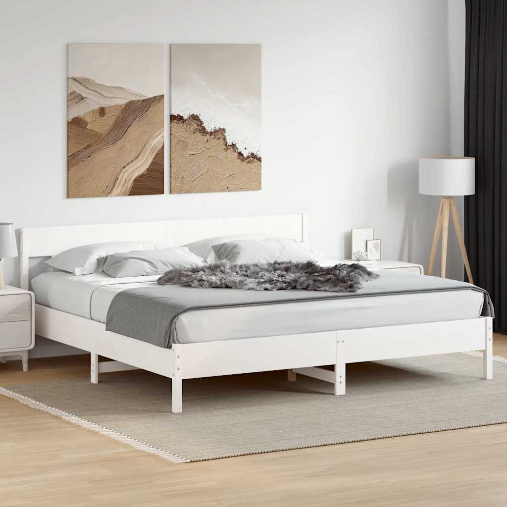 fehér tömör fenyőfa ágy matrac nélkül 180 x 200 cm