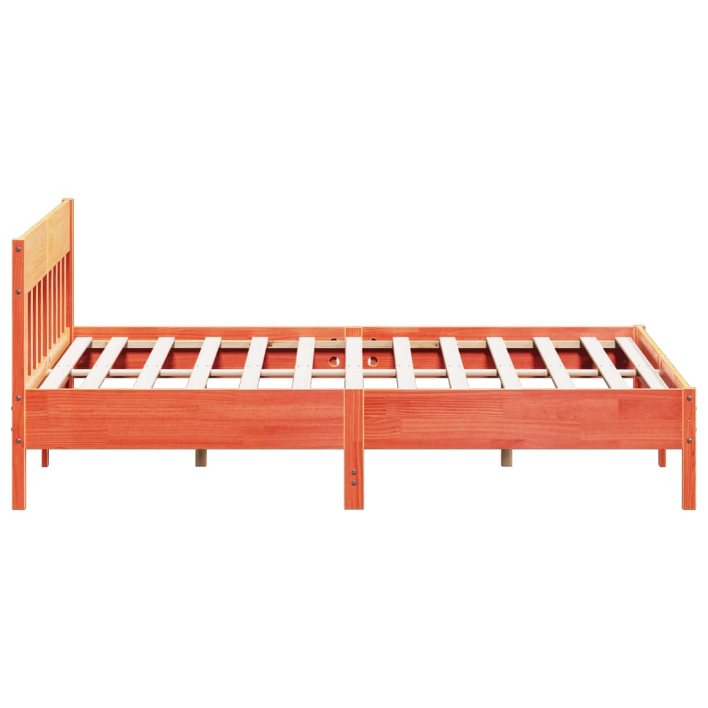 viaszbarna tömör fenyőfa ágy matrac nélkül 180 x 200 cm
