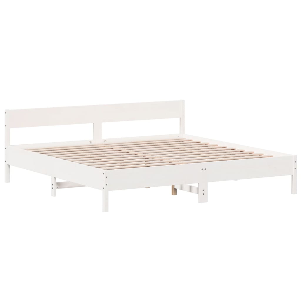 fehér tömör fenyőfa ágy matrac nélkül 200 x 200 cm