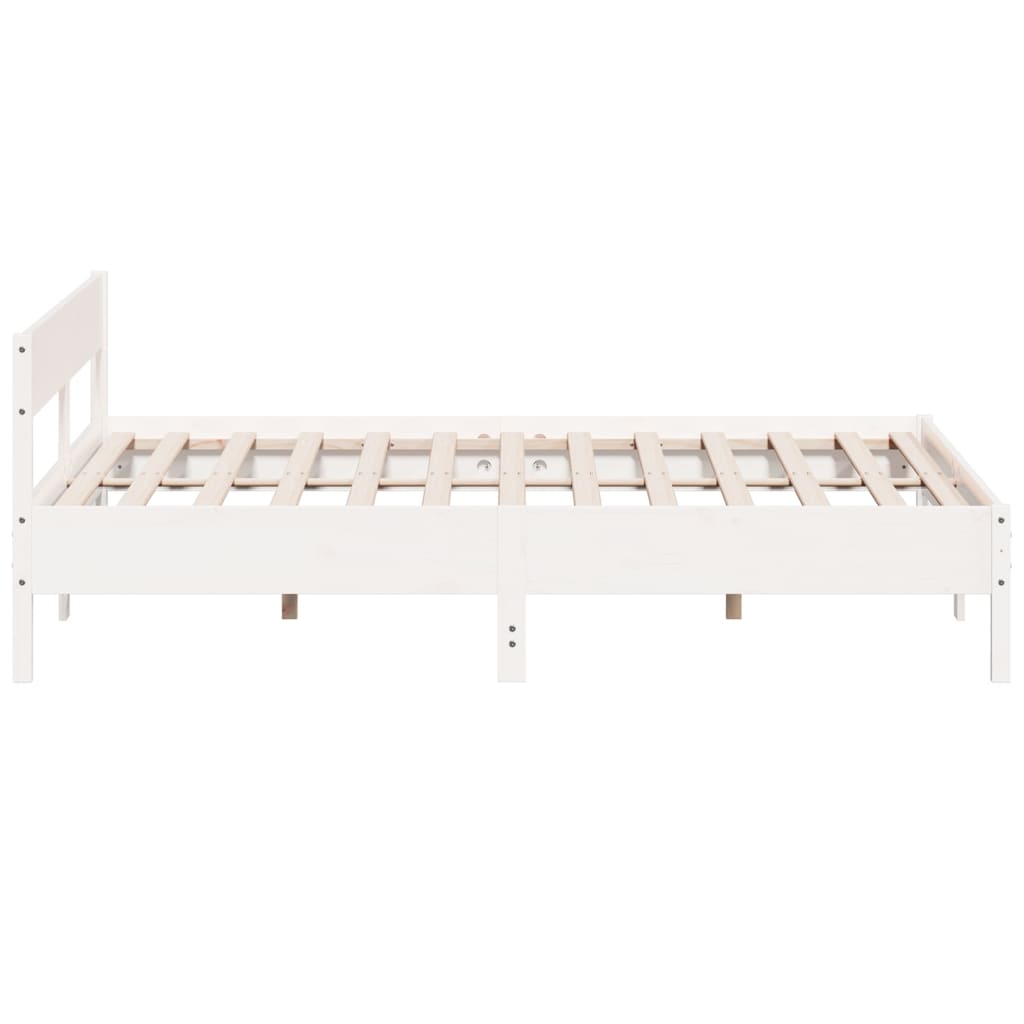 fehér tömör fenyőfa ágy matrac nélkül 200 x 200 cm