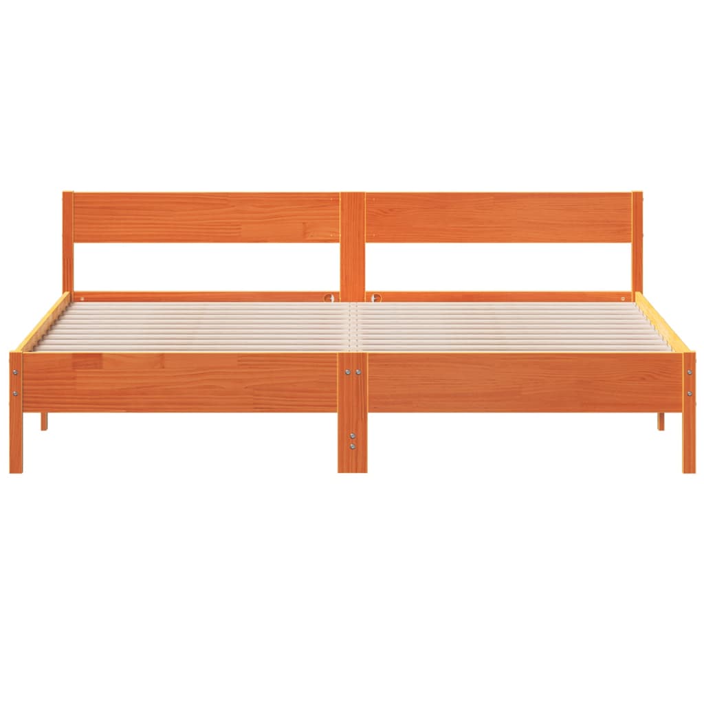 viaszbarna tömör fenyőfa ágy matrac nélkül 200 x 200 cm