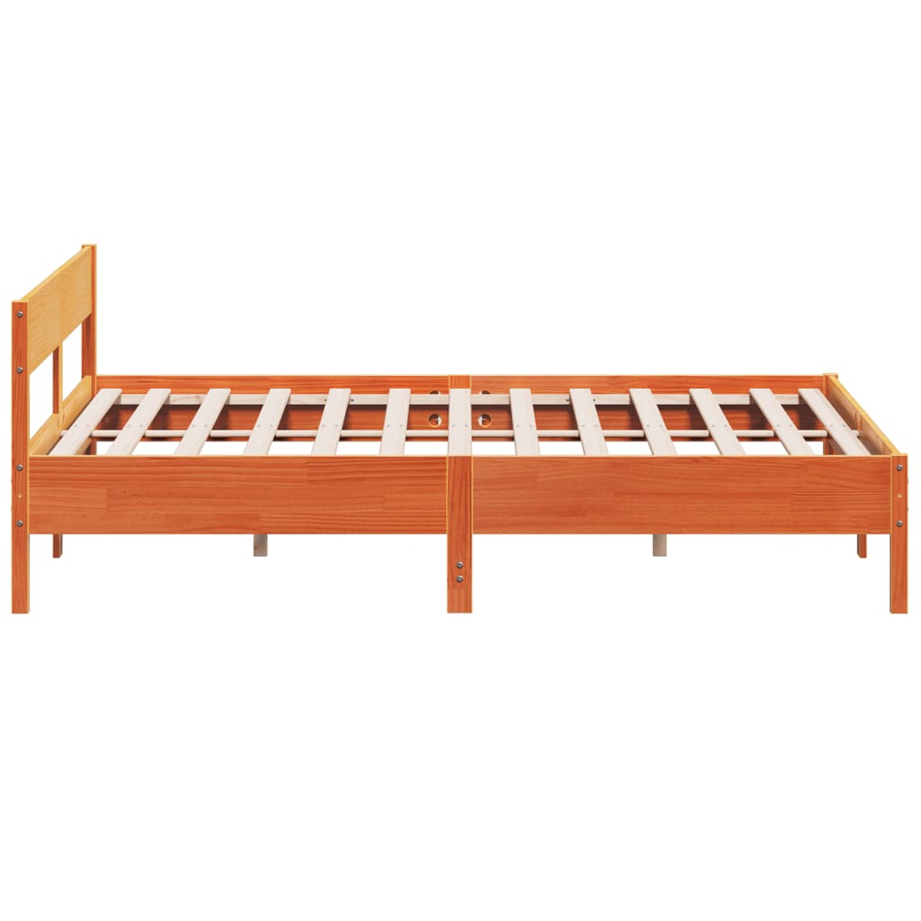viaszbarna tömör fenyőfa ágy matrac nélkül 200 x 200 cm