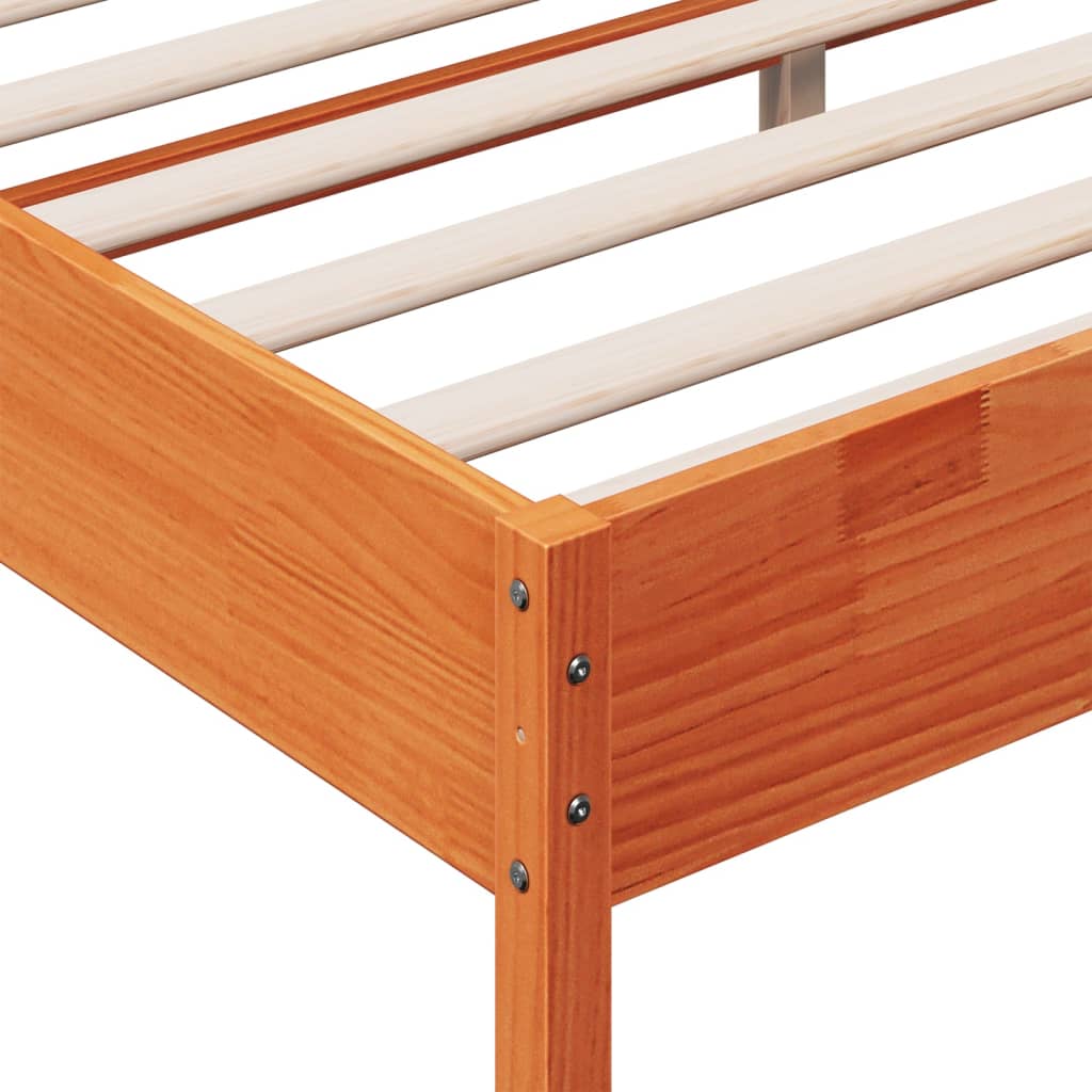 viaszbarna tömör fenyőfa ágy matrac nélkül 200 x 200 cm
