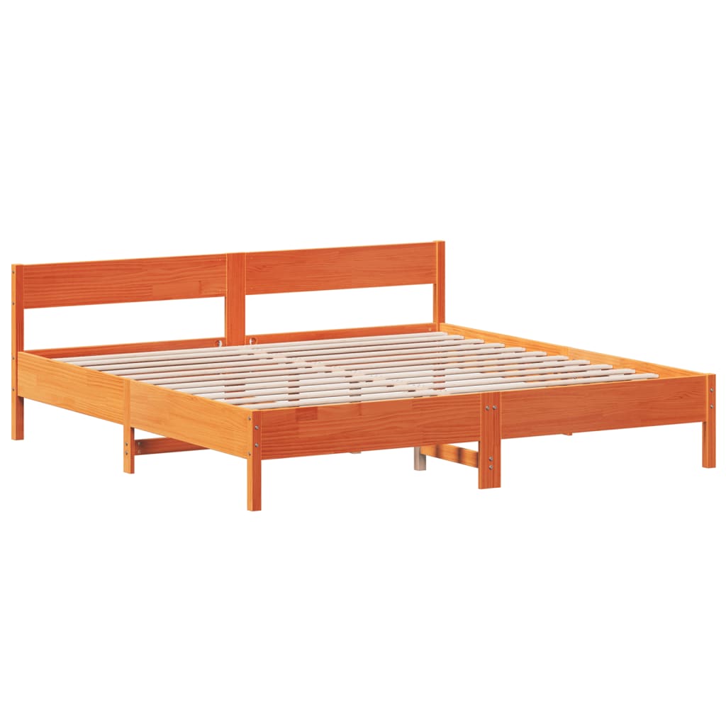 viaszbarna tömör fenyőfa ágy matrac nélkül 180 x 200 cm
