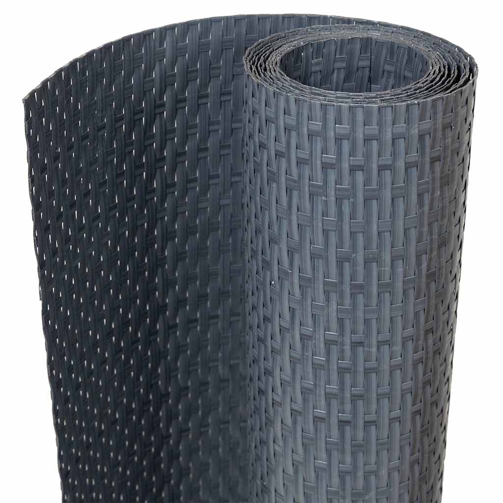 antracitszürke polyrattan erkélyparaván 300 x 80 cm