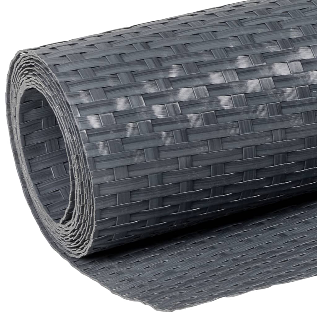 antracitszürke polyrattan erkélyparaván 300 x 80 cm