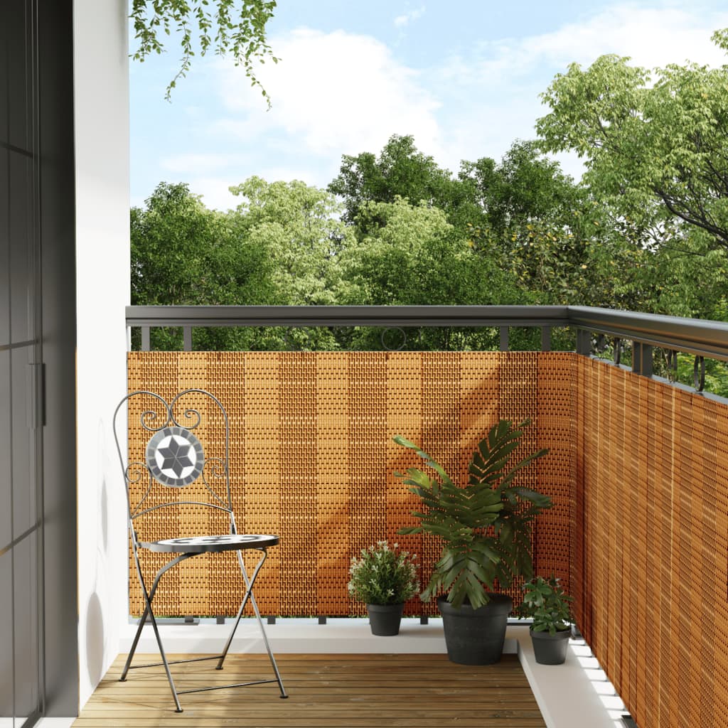 világosbarna polyrattan erkélyparaván 300 x 80 cm