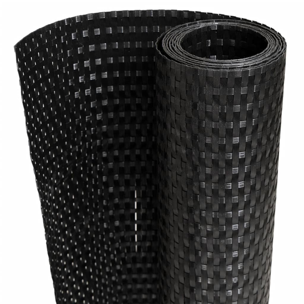 fekete polyrattan erkélyparaván 500x90 cm