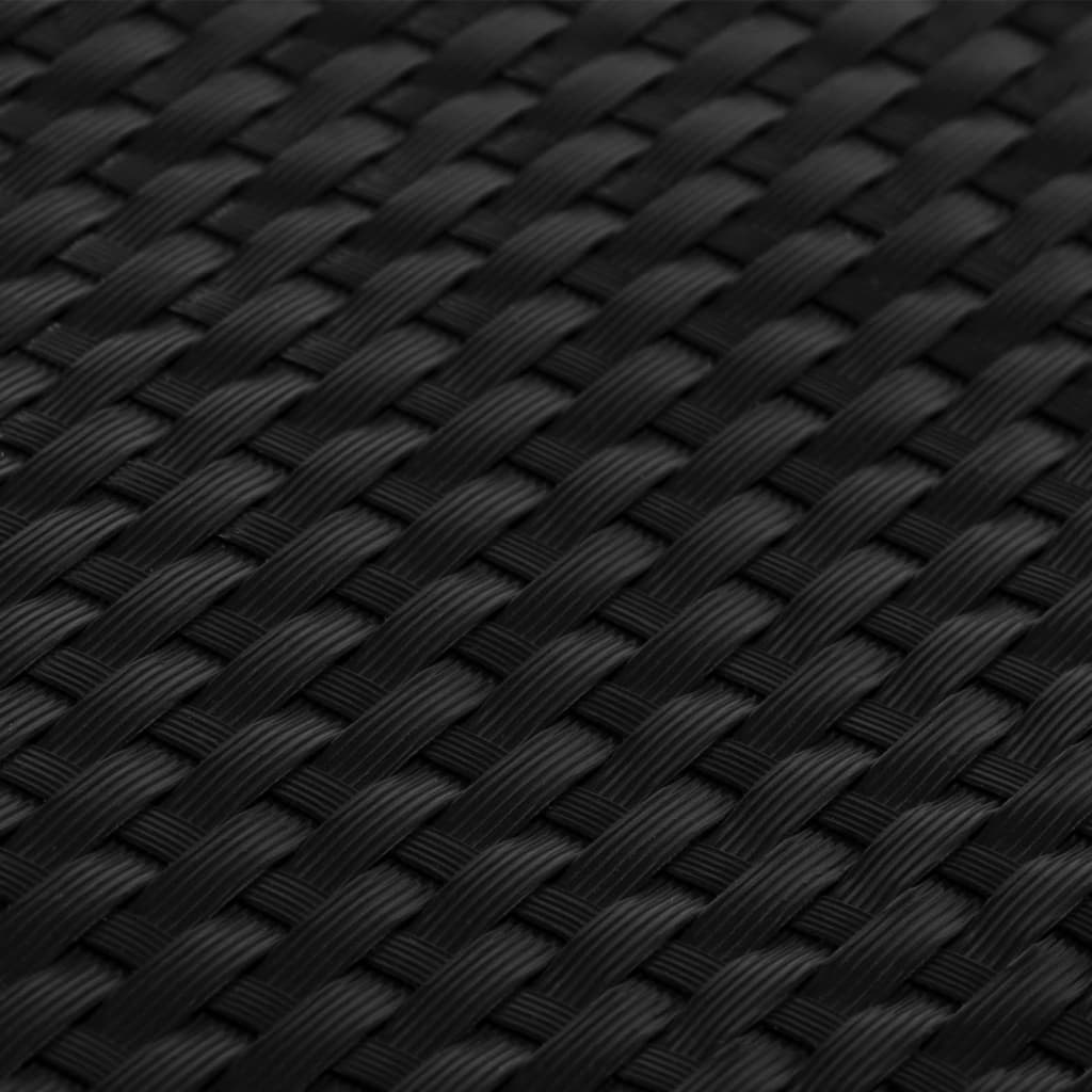 fekete polyrattan erkélyparaván 500x90 cm