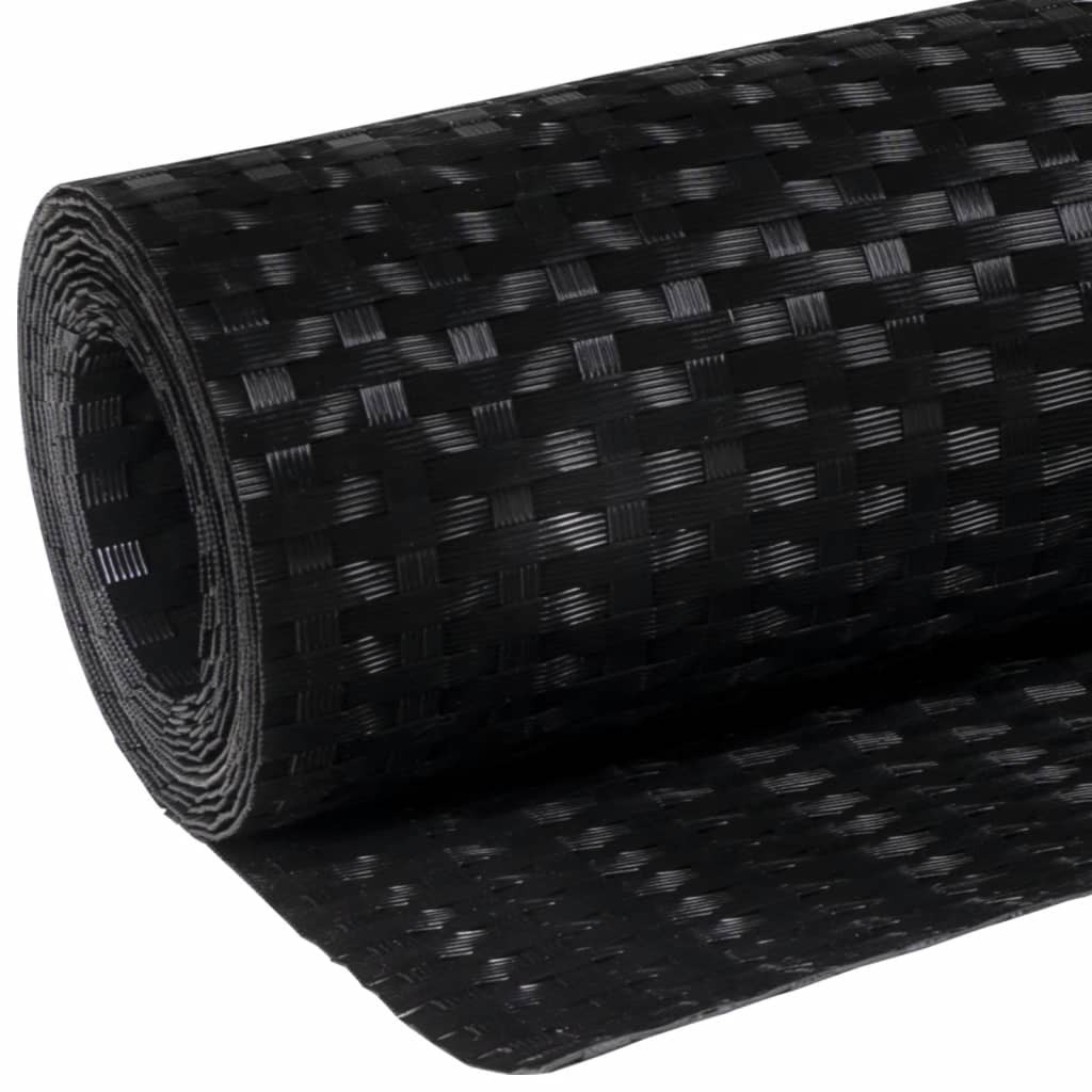 fekete polyrattan erkélyparaván 500x90 cm