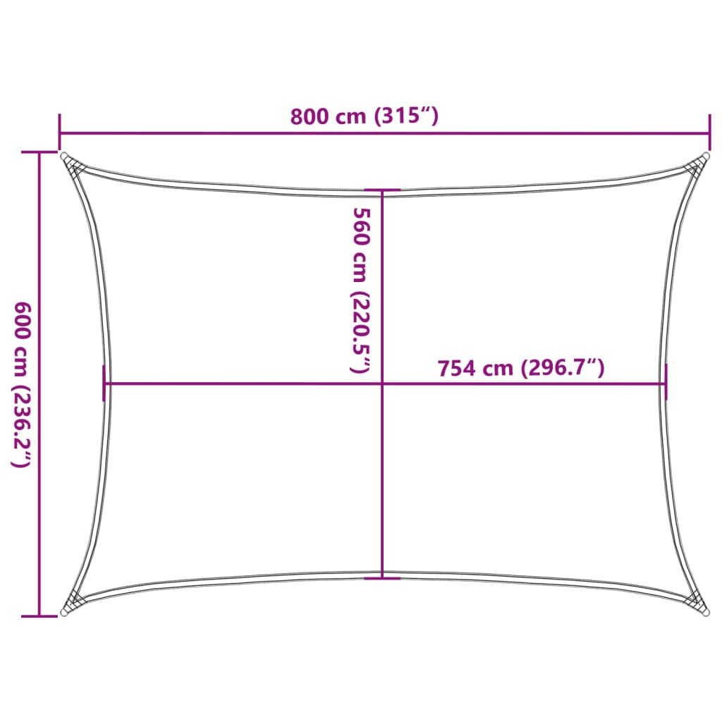 homokszínű 100% poliészter oxford szövet napvitorla 8x6 m