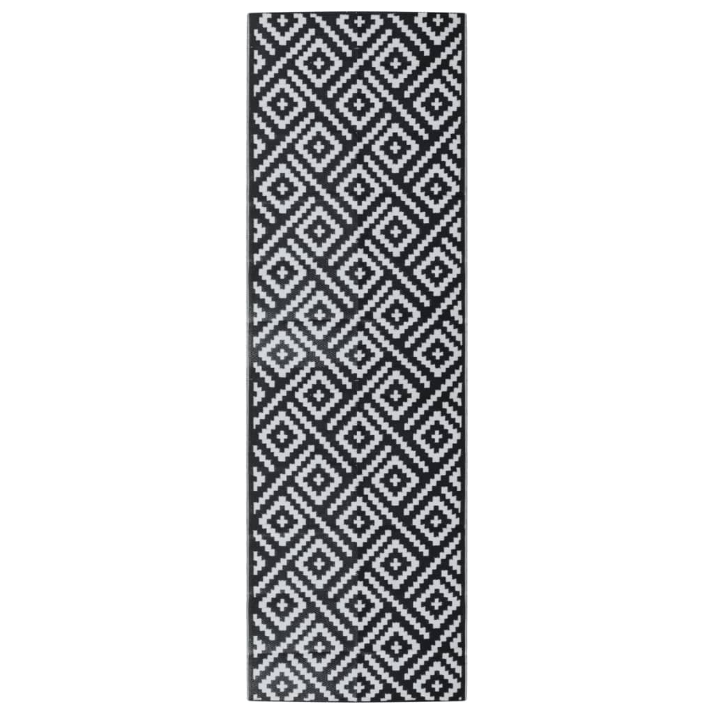 kültéri szőnyeg ARAKIL fehér és fekete 80x250 cm PP