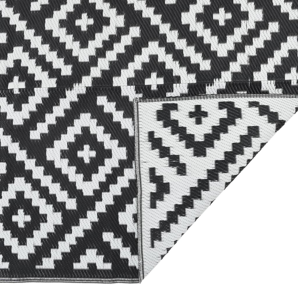 kültéri szőnyeg ARAKIL fehér és fekete 80x250 cm PP