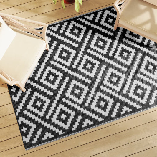 kültéri szőnyeg ARAKIL fehér és fekete 140x200 cm PP
