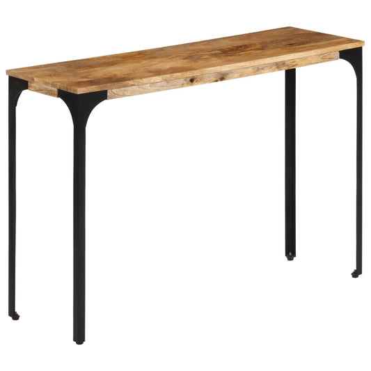 barna tömör mangófa és vas konzolasztal 110 x 35 x 76 cm