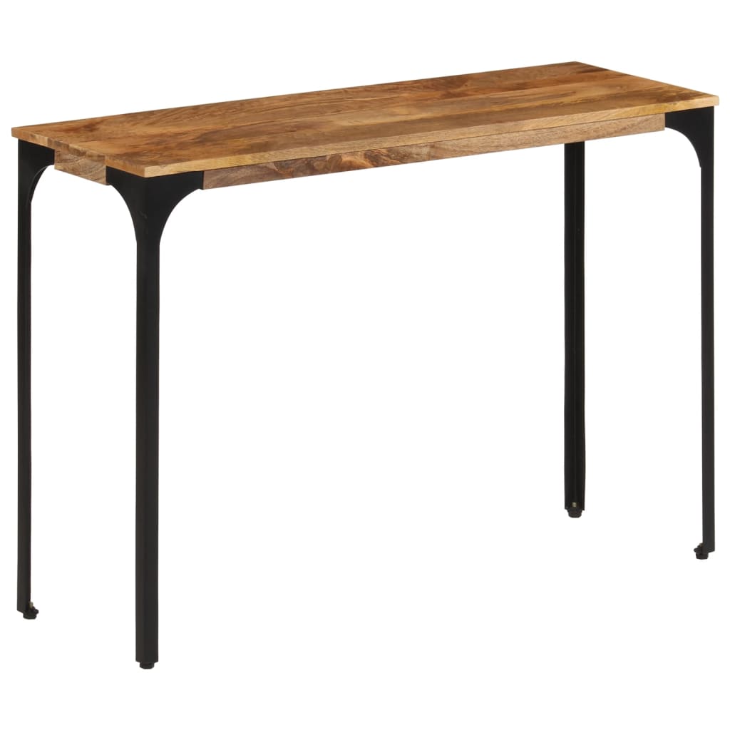barna tömör mangófa és vas konzolasztal 110 x 35 x 76 cm