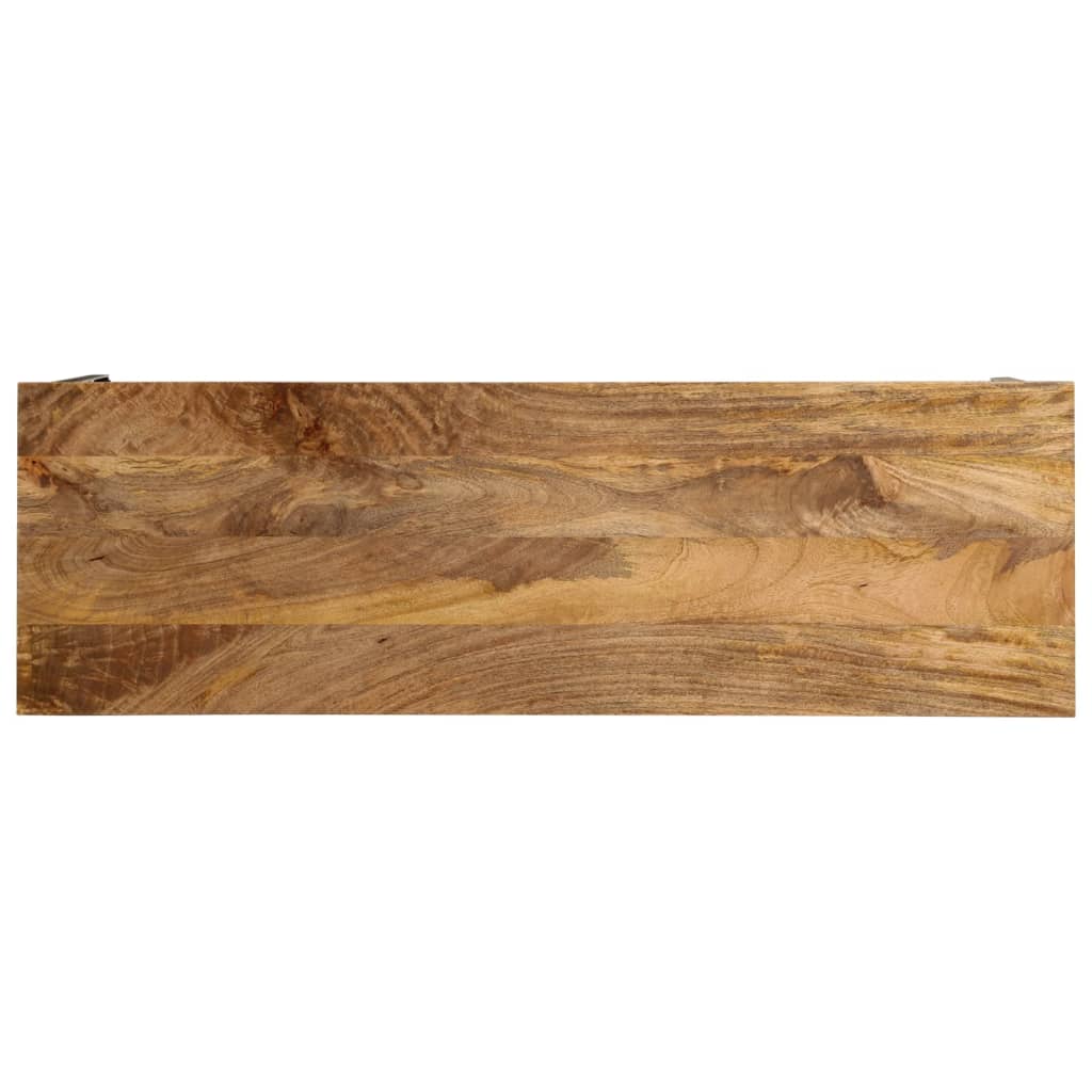 barna tömör mangófa és vas konzolasztal 110 x 35 x 76 cm