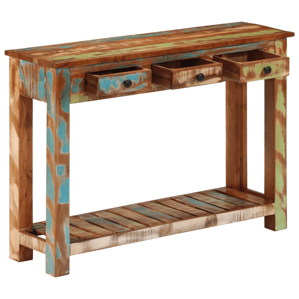 tömör újrahasznosított fa tálalóasztal 110x30x76 cm