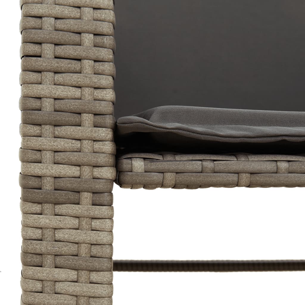 2 személyes szürke polyrattan kerti kanapé asztallal/székkel