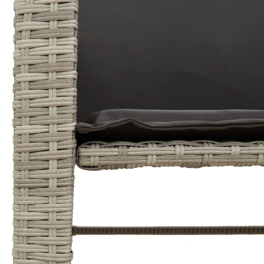 2 személyes szürke polyrattan kerti kanapé asztallal/székkel