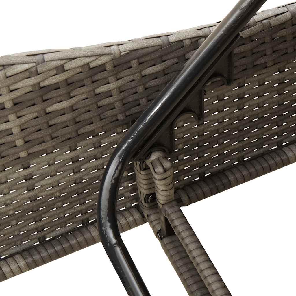 szürke polyrattan napozóágy párnákkal 114 x 205 x 73 cm
