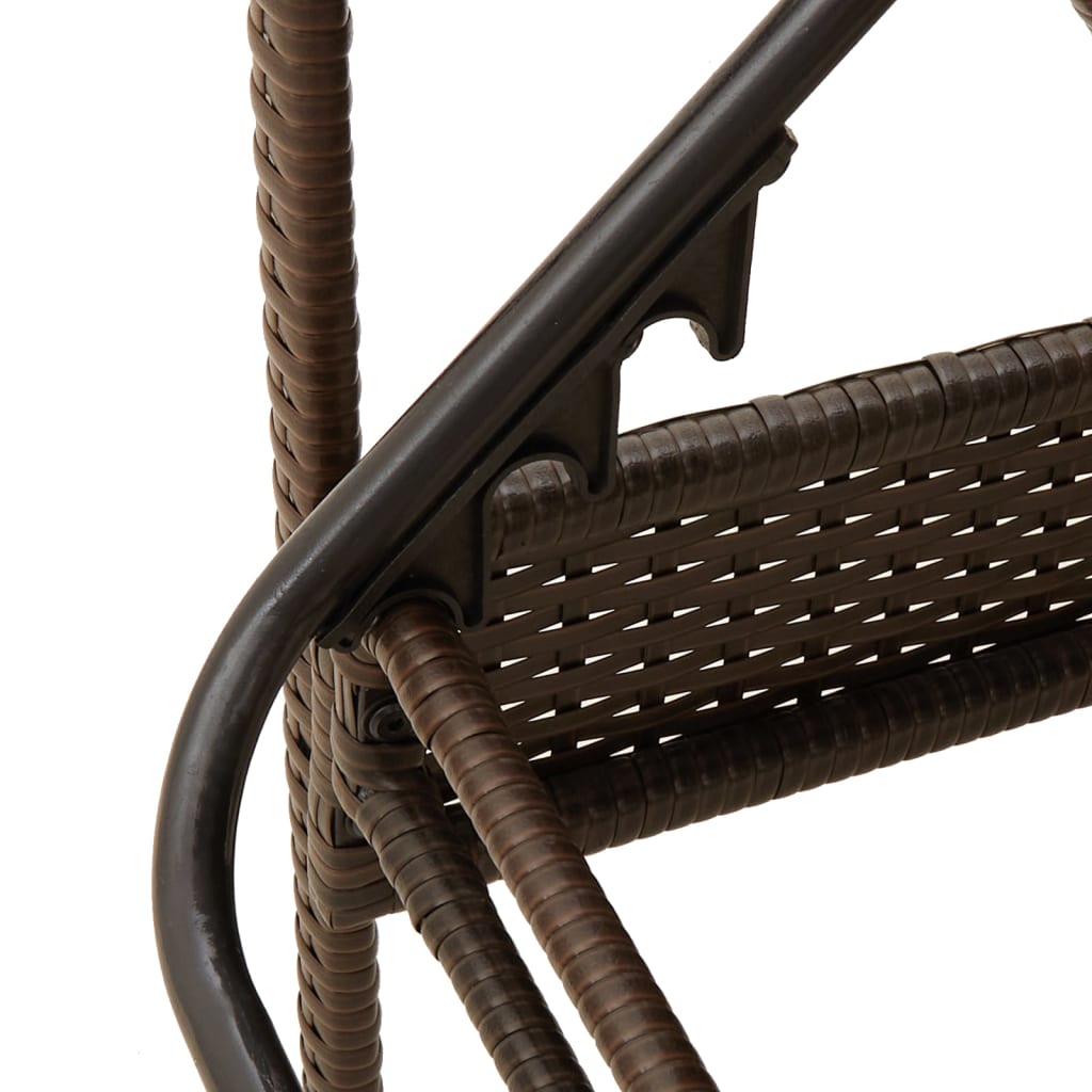 barna polyrattan napozóágy párnával 63x200x81 cm