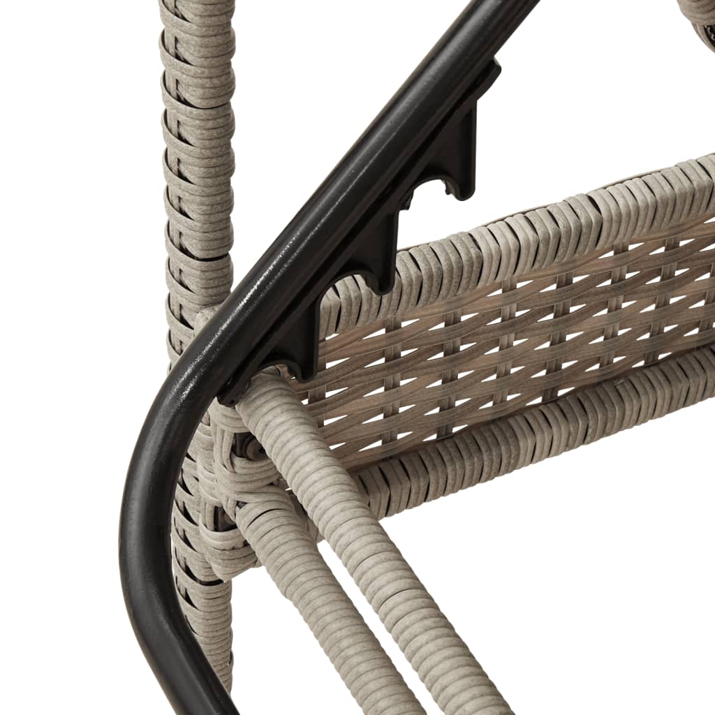világosszürke polyrattan napozóágy párnával 63x200x81 cm