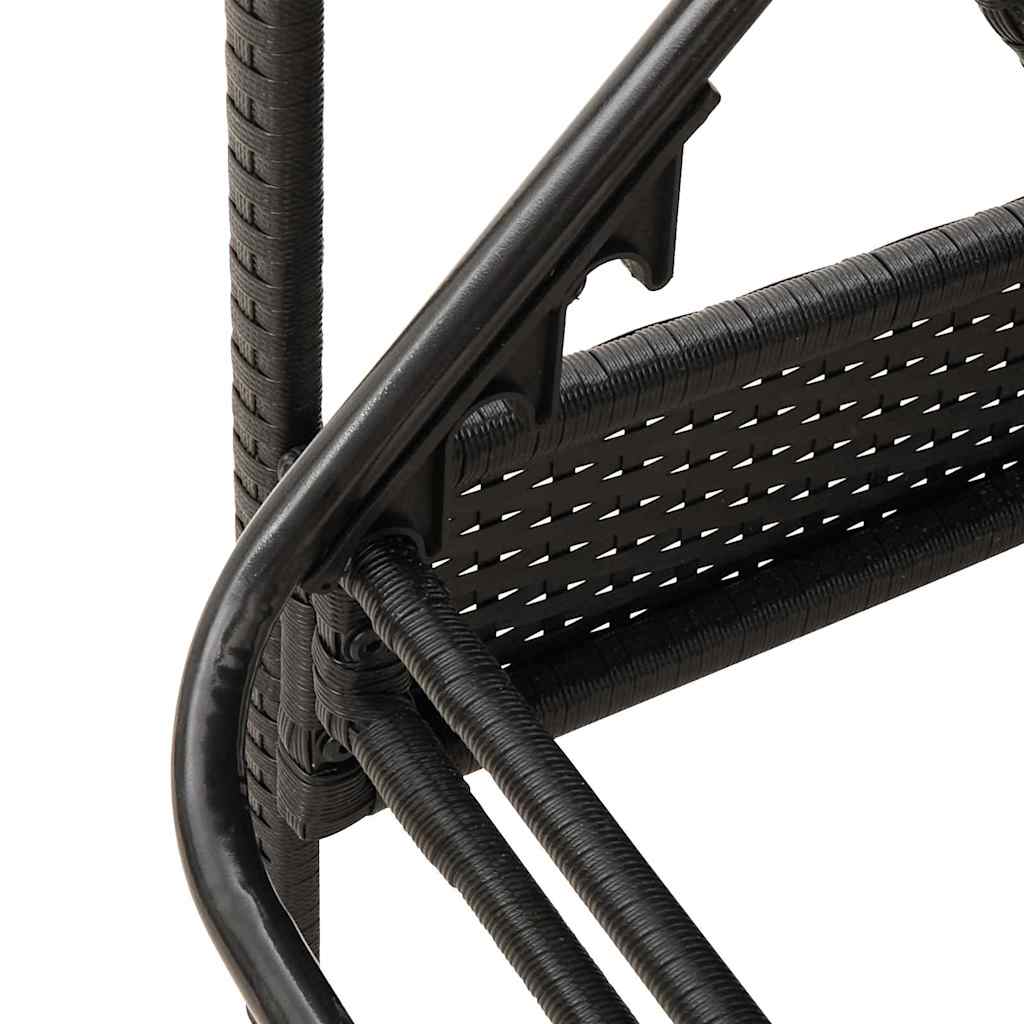 | Napozó | párnával 1-személy Fekete 63 x 200 x 81 cm polirattan